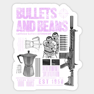 Bullets and Beans Pink Pistols Sticker